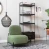 Silla decorativa tapizada en verde - Imagen 2